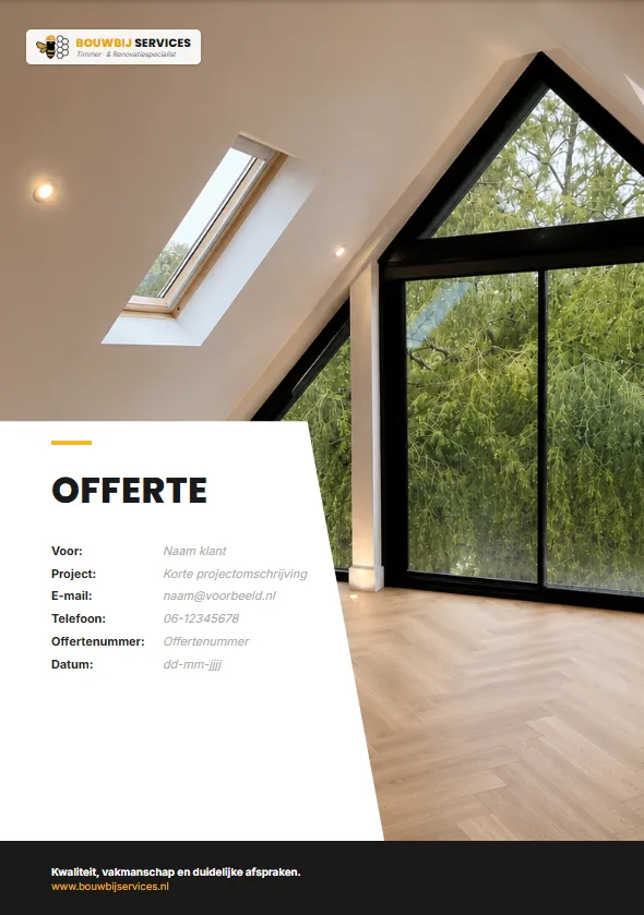 Voorblad offerte BouwBij Services