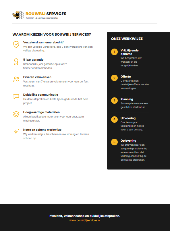 Waarom kiezen voor BouwBij Services en de werkwijze